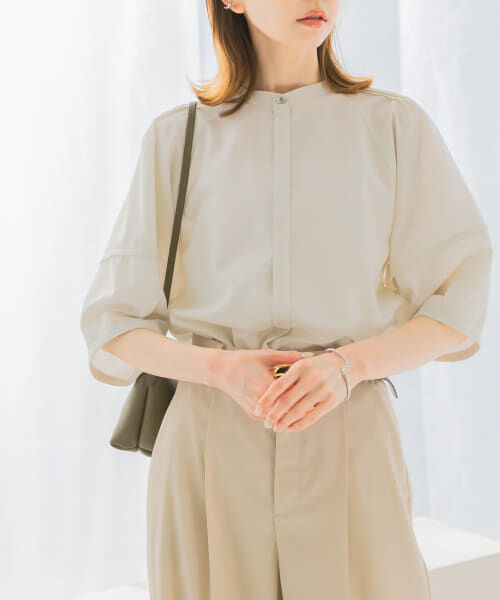 URBAN RESEARCH/ROSSO UVカットウォッシャブルリネン混シャツブラウス