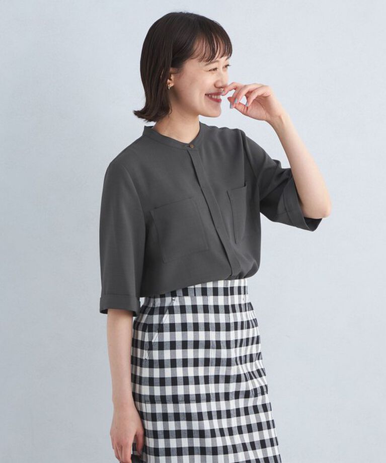 UNITED ARROWS green label relaxing「ソモウライク ポケット ショートスリーブ ブラウス -マシンウォッシャブル-」|シャツ・ブラウス|