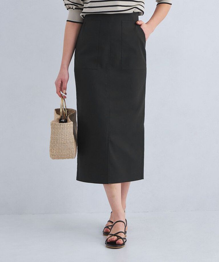 UNITED ARROWS green label relaxing「［size SHORTあり］キチントボトムス Iライン スリム タイト スカート」|タイト|BLACK