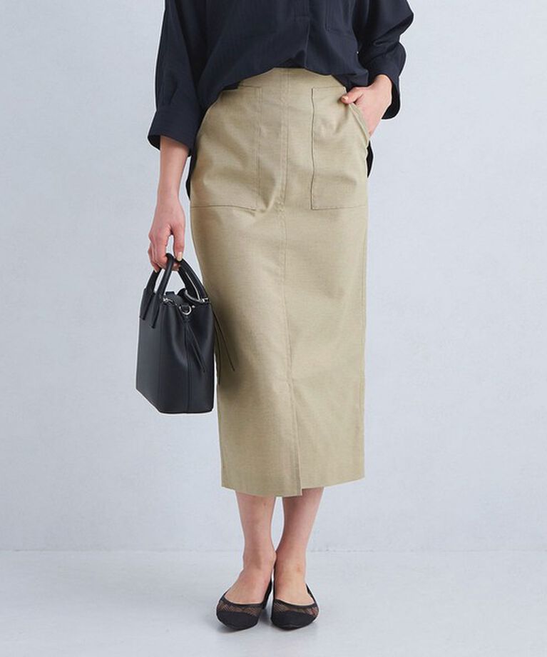 UNITED ARROWS green label relaxing「［size SHORTあり］キチントボトムス Iライン スリム タイト スカート」|タイト|BEIGE