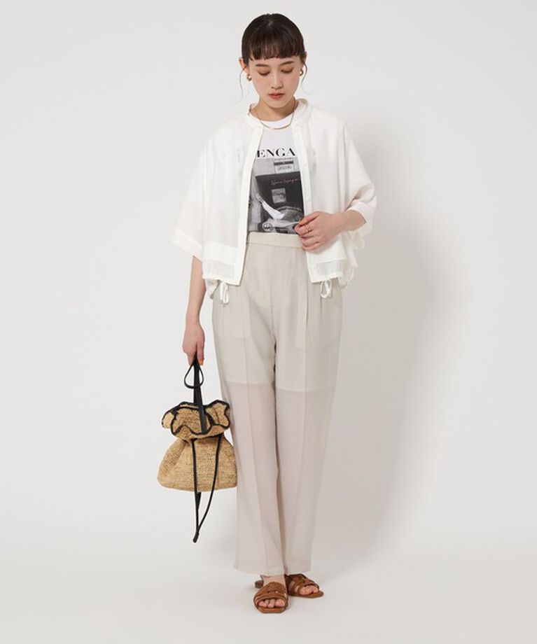 UNITED ARROWS green label relaxing「シアー バンドカラー ショートスリーブ シャツ」|シャツ・ブラウス|