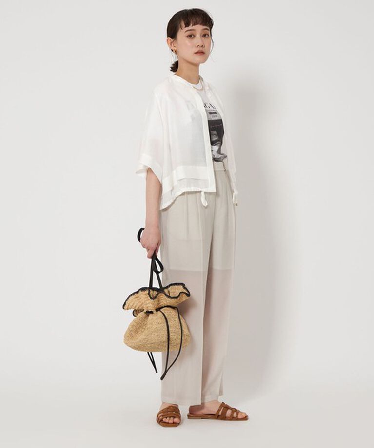 UNITED ARROWS green label relaxing「シアー バンドカラー ショートスリーブ シャツ」|シャツ・ブラウス|