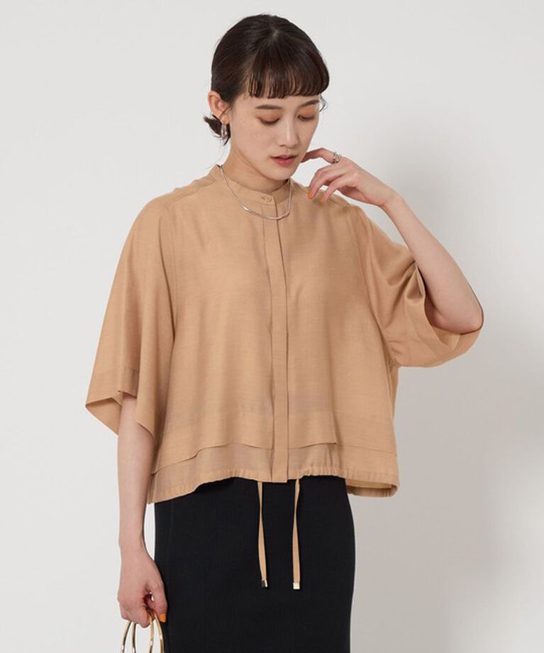 UNITED ARROWS green label relaxing「シアー バンドカラー ショートスリーブ シャツ」|シャツ・ブラウス|