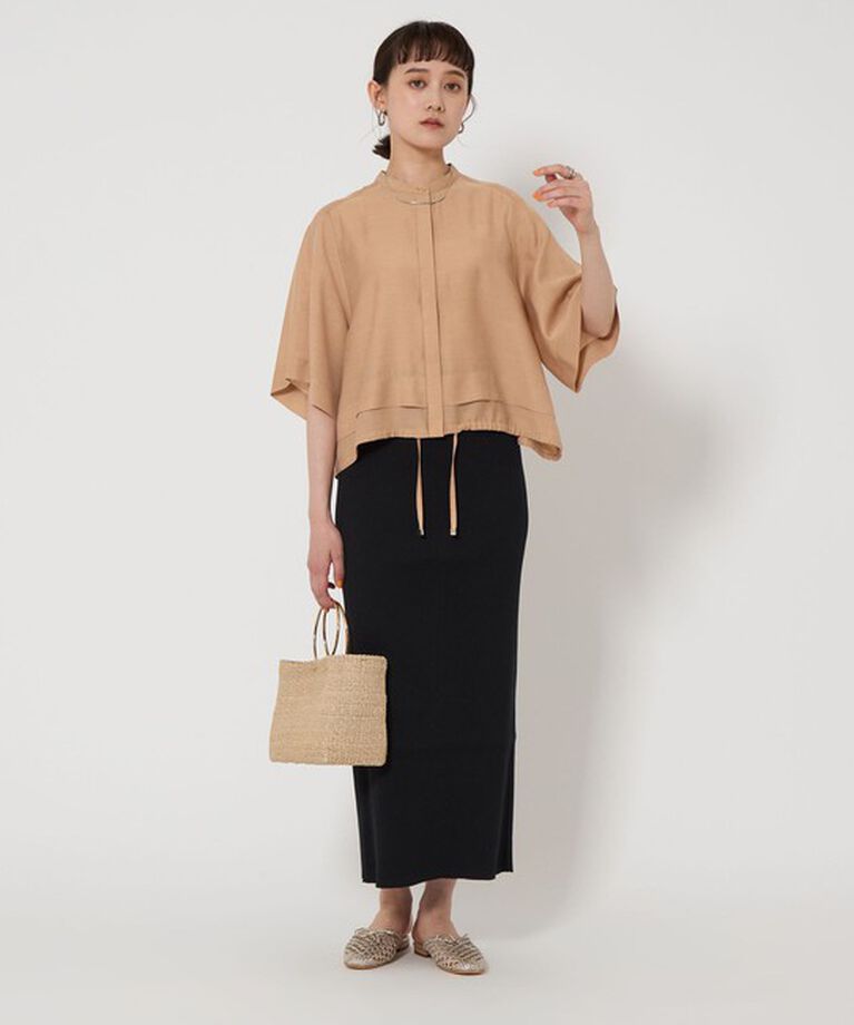 UNITED ARROWS green label relaxing「シアー バンドカラー ショートスリーブ シャツ」|シャツ・ブラウス|