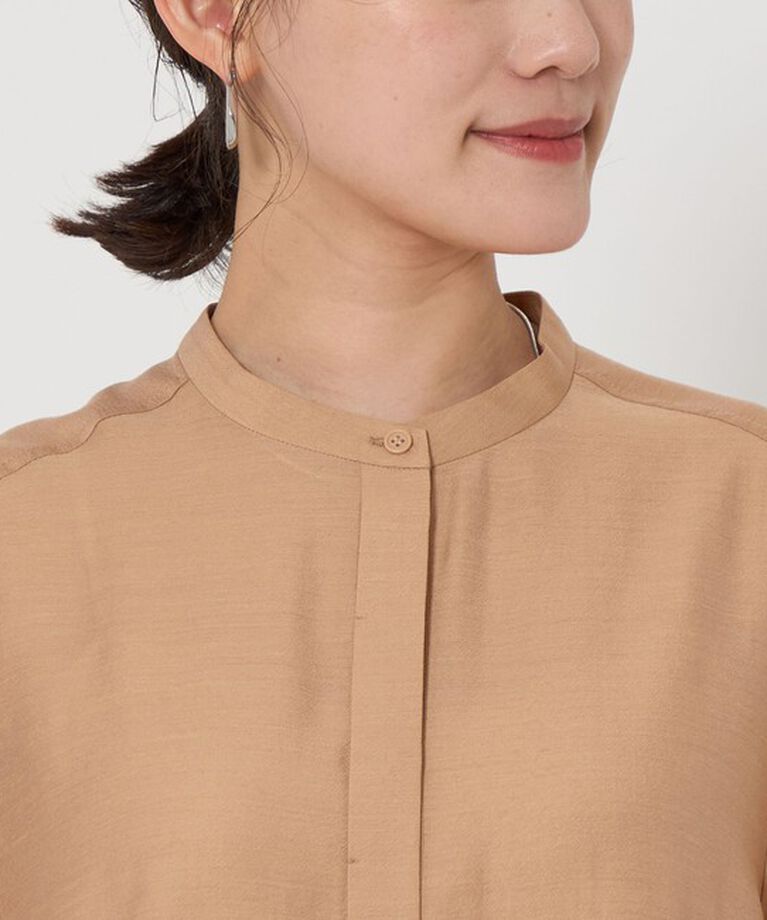 UNITED ARROWS green label relaxing「シアー バンドカラー ショートスリーブ シャツ」|シャツ・ブラウス|