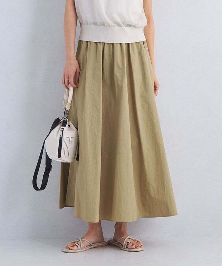 UNITED ARROWS green label relaxing「ボリューム ギャザー フレア スカート」|フレア|BEIGE