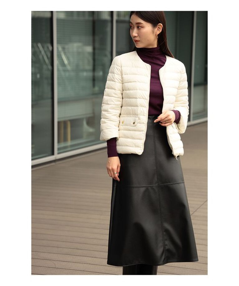 Demi-Luxe BEAMS 「TATRAS / 別注 ACACIA ノーカラー ライトダウンジャケット」|ブルゾン・スタジャン|IVORY