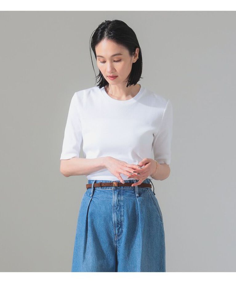 Demi-Luxe BEAMS 「【別注】スタイリスト佐藤佳菜子 × SLOANE / クルーネック リブTシャツ」|Tシャツ・カットソー|