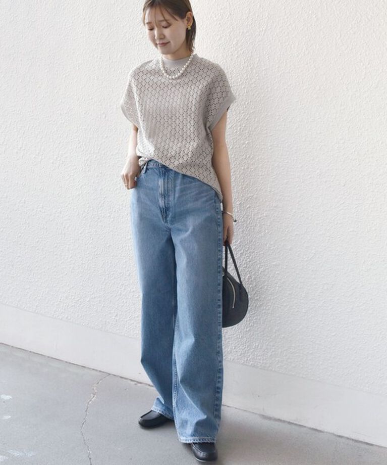 SHIPS for women「【WEB限定】〈手洗い可能〉アイレット クルーネック プルオーバー」|Tシャツ・カットソー|