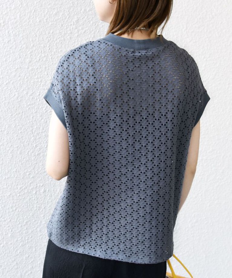 SHIPS for women「【WEB限定】〈手洗い可能〉アイレット クルーネック プルオーバー」|Tシャツ・カットソー|