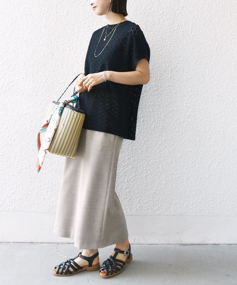 SHIPS for women「【WEB限定】〈手洗い可能〉アイレット クルーネック プルオーバー」|Tシャツ・カットソー|