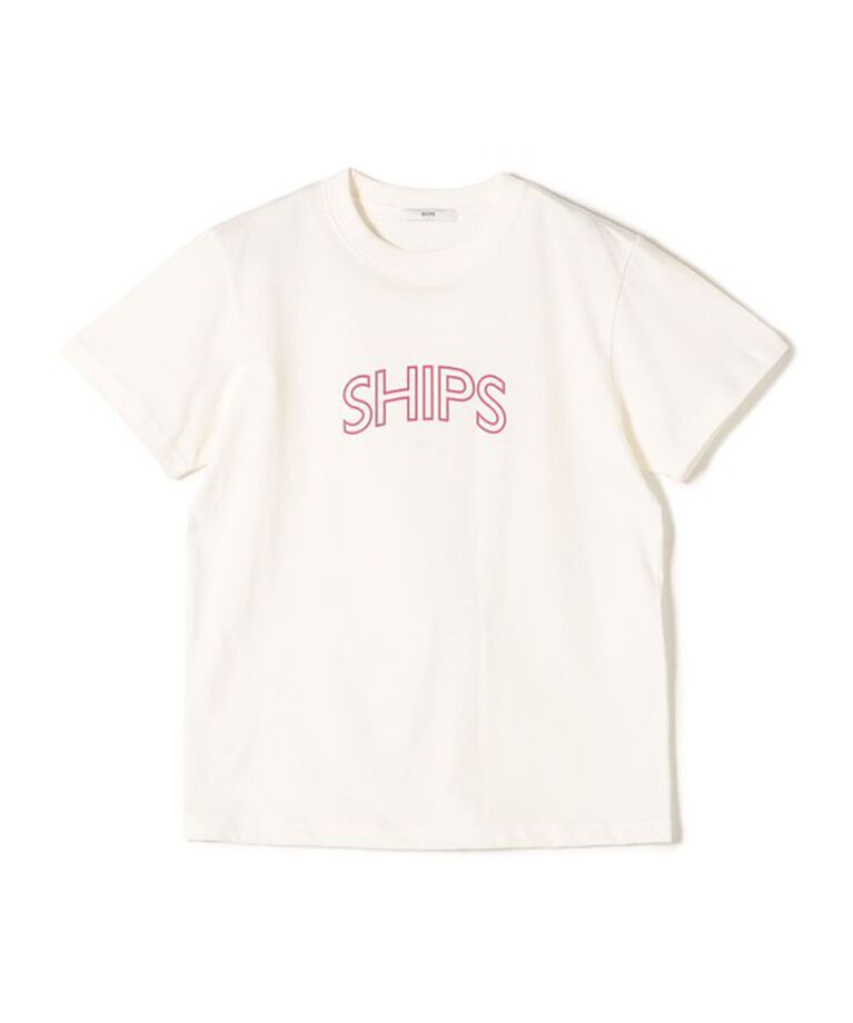 SHIPS for women「《一部追加予約》【WEB限定】 SHIPS ラウンド プリント ロゴ TEE」|Tシャツ・カットソー|