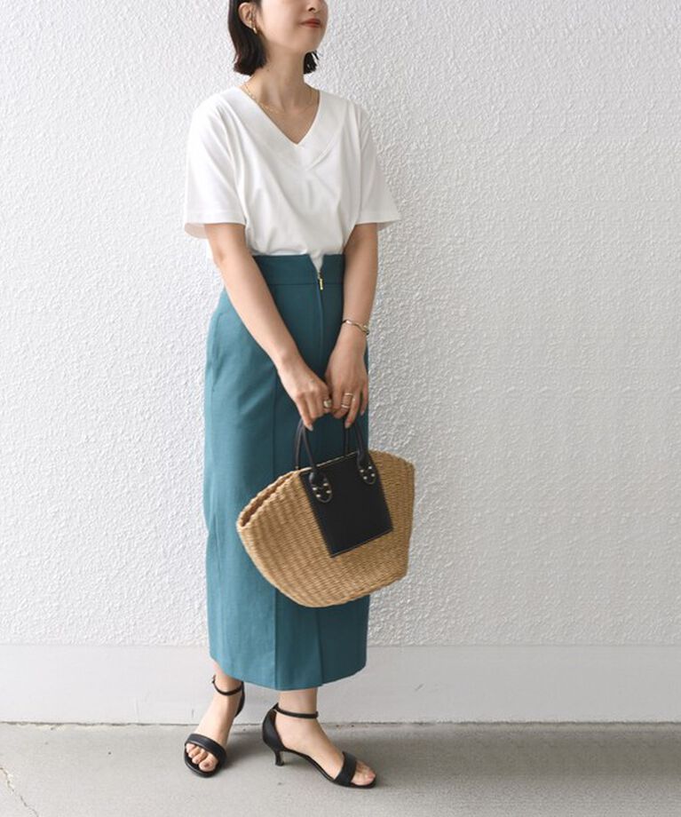 SHIPS for women「《追加》【WEB限定】〈ネックが選べる2サイズ展開〉オーガニックコットン バリエーションネック TEE」|Tシャツ・カットソー|