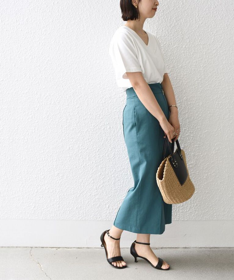 SHIPS for women「《追加》【WEB限定】〈ネックが選べる2サイズ展開〉オーガニックコットン バリエーションネック TEE」|Tシャツ・カットソー|