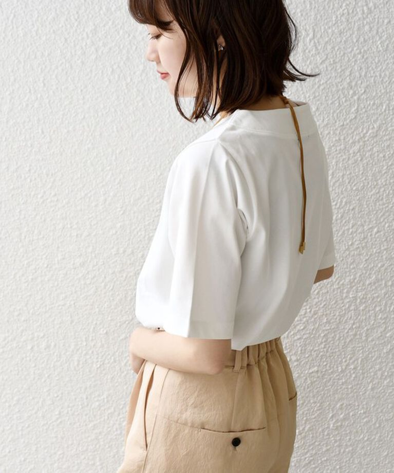 SHIPS for women「《追加》【WEB限定】〈ネックが選べる2サイズ展開〉オーガニックコットン バリエーションネック TEE」|Tシャツ・カットソー|