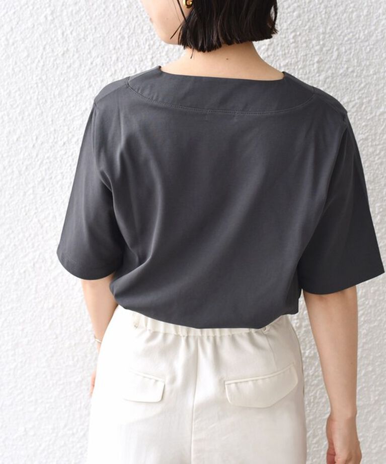 SHIPS for women「《追加》【WEB限定】〈ネックが選べる2サイズ展開〉オーガニックコットン バリエーションネック TEE」|Tシャツ・カットソー|