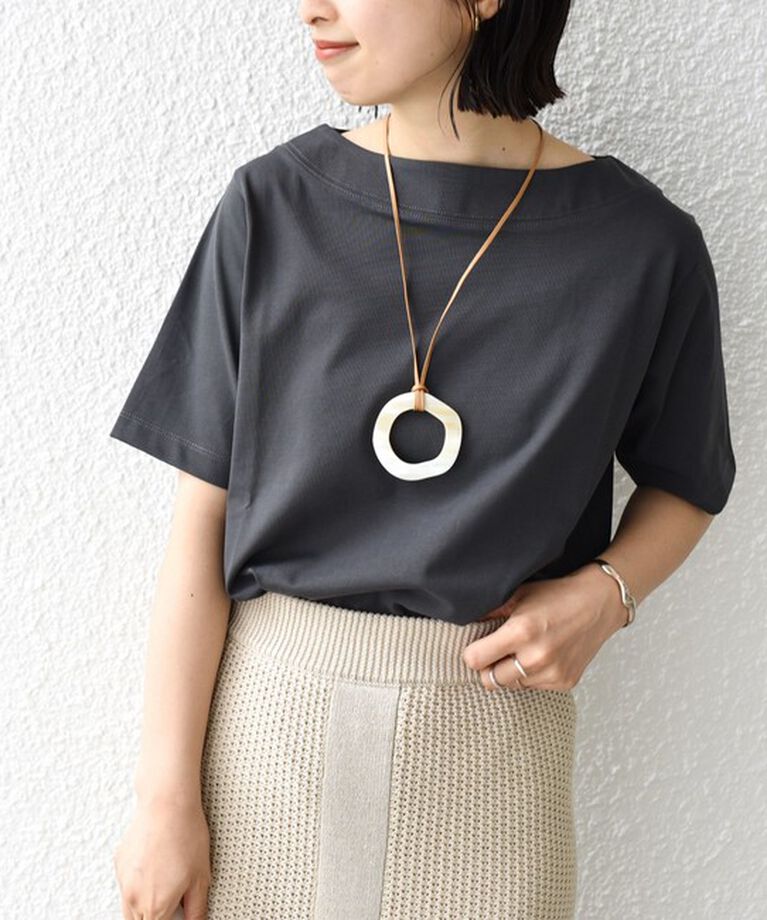 SHIPS for women「《追加》【WEB限定】〈ネックが選べる2サイズ展開〉オーガニックコットン バリエーションネック TEE」|Tシャツ・カットソー|