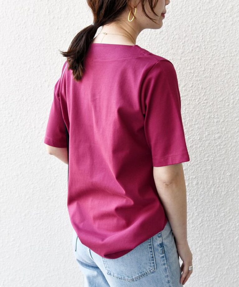 SHIPS for women「《追加》【WEB限定】〈ネックが選べる2サイズ展開〉オーガニックコットン バリエーションネック TEE」|Tシャツ・カットソー|