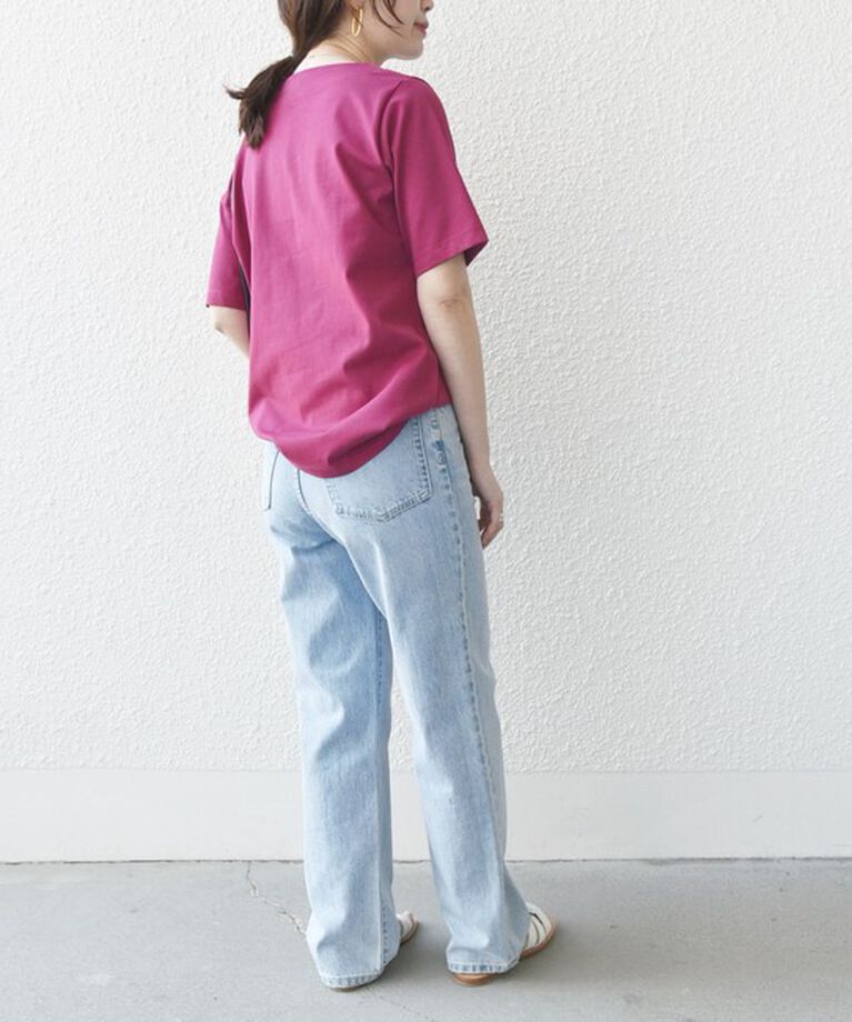 SHIPS for women「《追加》【WEB限定】〈ネックが選べる2サイズ展開〉オーガニックコットン バリエーションネック TEE」|Tシャツ・カットソー|