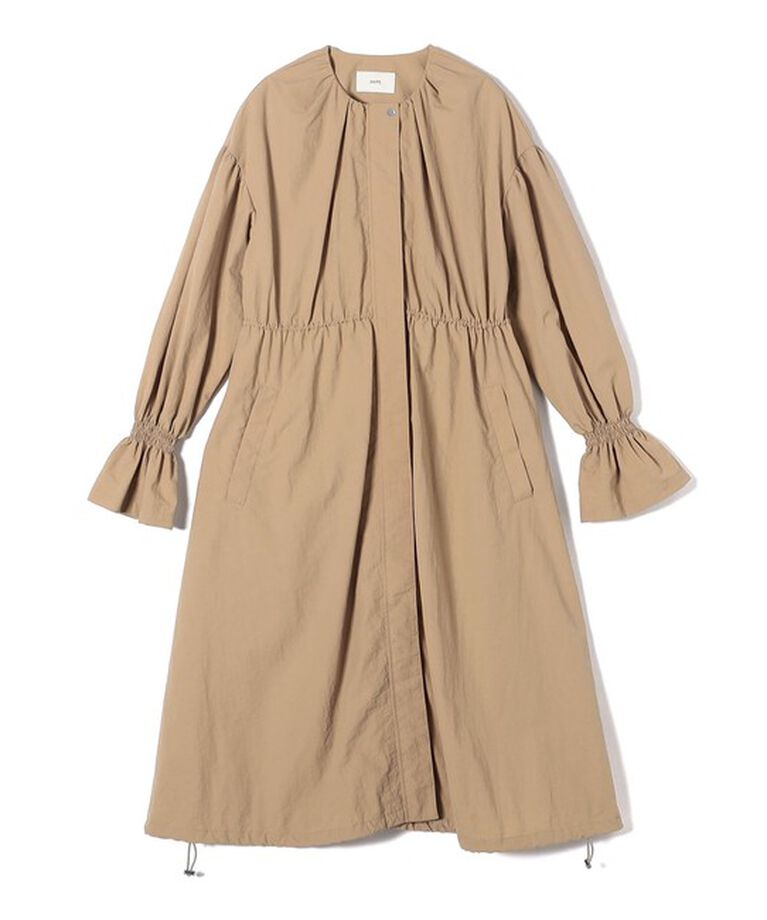 SHIPS for women「〈撥水加工/手洗い可能〉裾 ドロスト ノーカラー ロング コート 24SS ◇」|ノーカラーコート|
