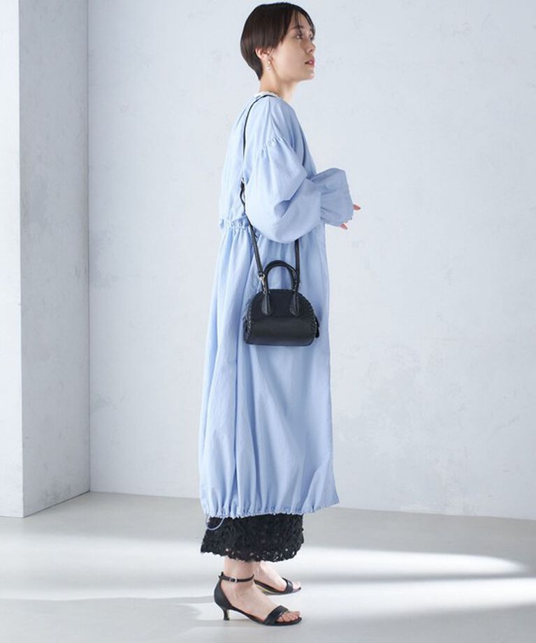SHIPS for women「〈撥水加工/手洗い可能〉裾 ドロスト ノーカラー ロング コート 24SS ◇」|ノーカラーコート|