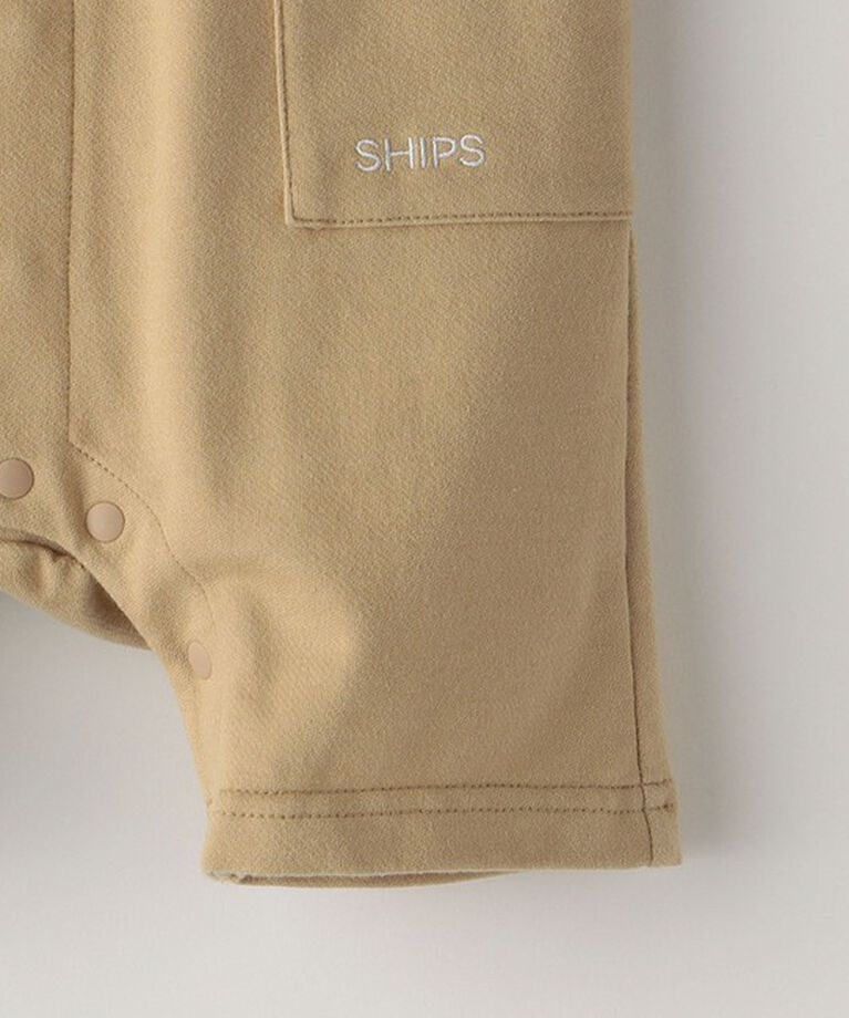SHIPS KIDS「SHIPS KIDS:70～80cm / フェイク ボーダー ロンパース」|ロンパース|