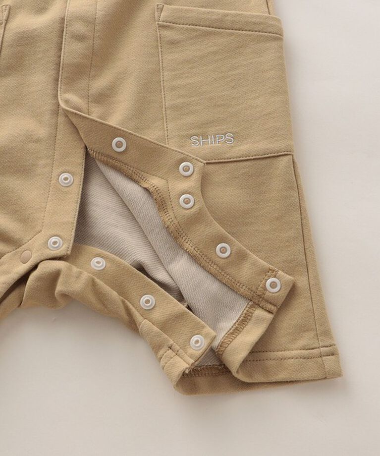 SHIPS KIDS「SHIPS KIDS:70～80cm / フェイク ボーダー ロンパース」|ロンパース|