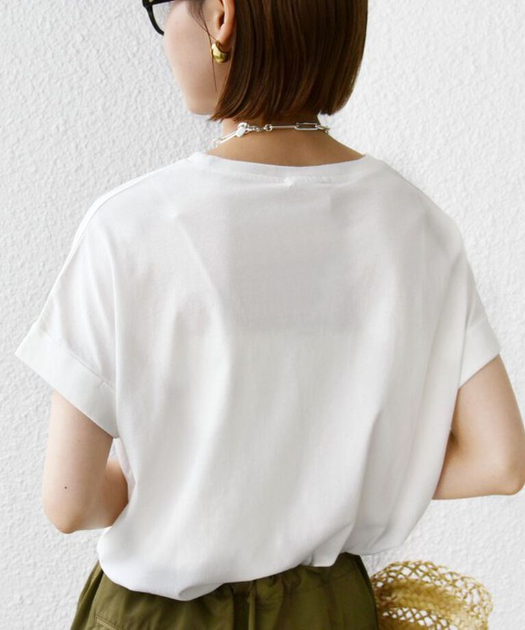 SHIPS for women「【WEB限定】〈手洗い可能〉バリエーション ロゴ 刺繍 プリントTEE」|Tシャツ・カットソー|