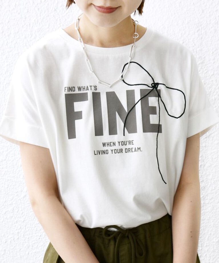 SHIPS for women「【WEB限定】〈手洗い可能〉バリエーション ロゴ 刺繍 プリントTEE」|Tシャツ・カットソー|