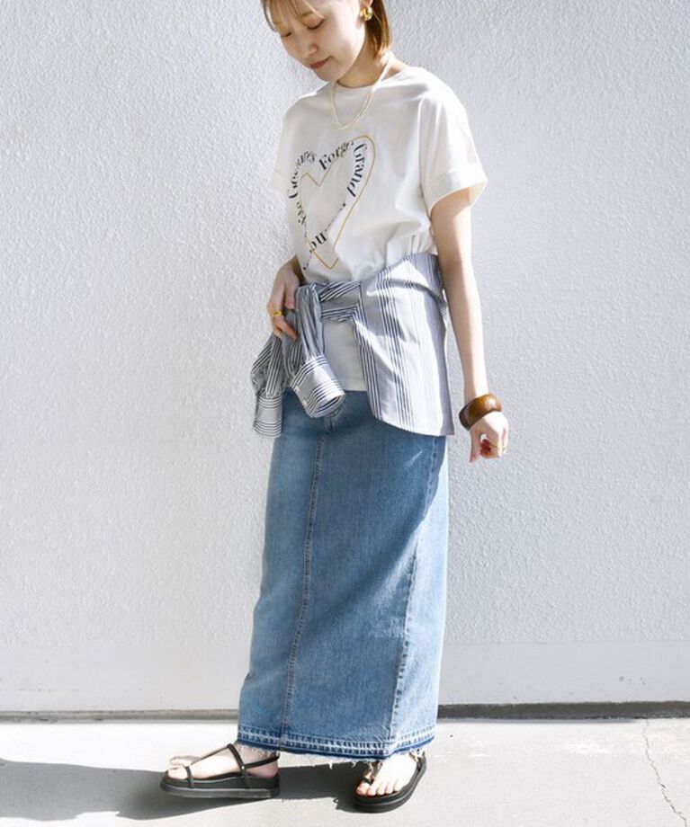 SHIPS for women「【WEB限定】〈手洗い可能〉バリエーション ロゴ 刺繍 プリントTEE」|Tシャツ・カットソー|