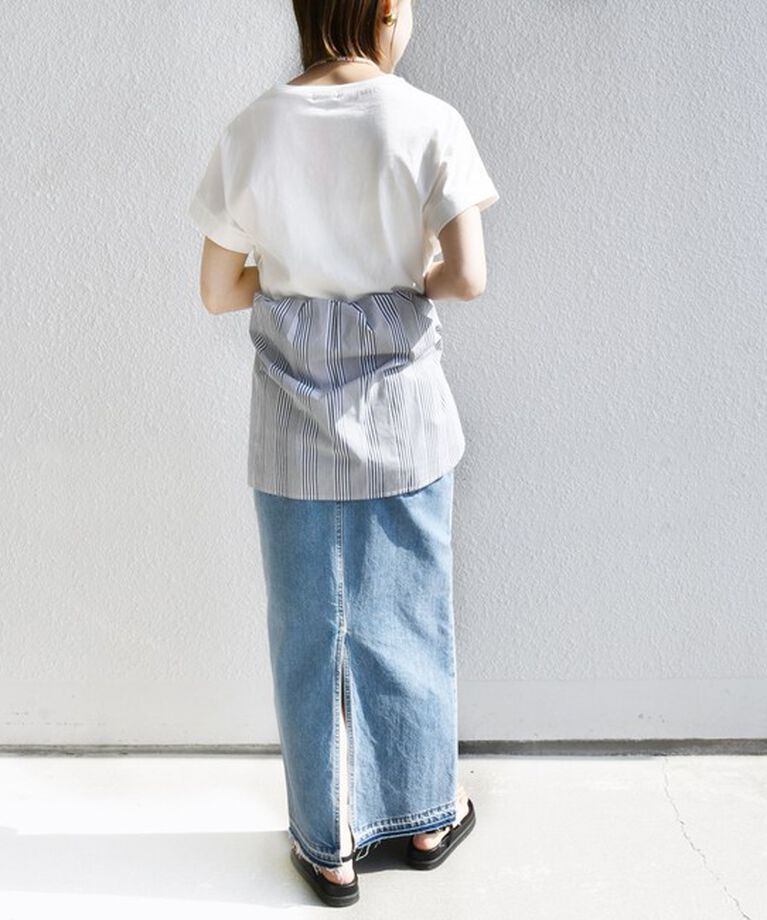 SHIPS for women「【WEB限定】〈手洗い可能〉バリエーション ロゴ 刺繍 プリントTEE」|Tシャツ・カットソー|