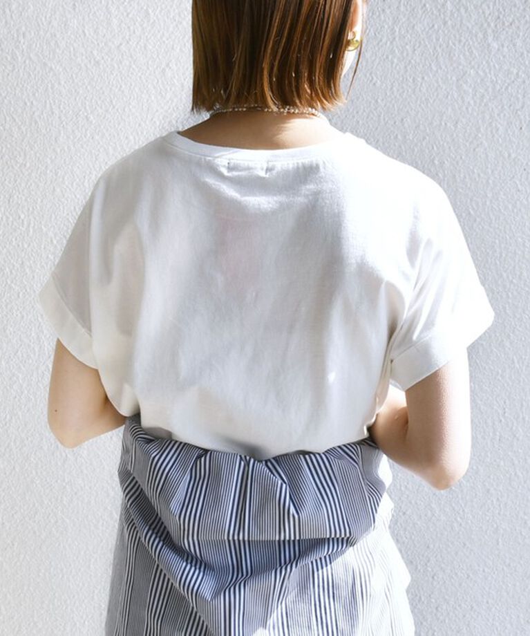 SHIPS for women「【WEB限定】〈手洗い可能〉バリエーション ロゴ 刺繍 プリントTEE」|Tシャツ・カットソー|