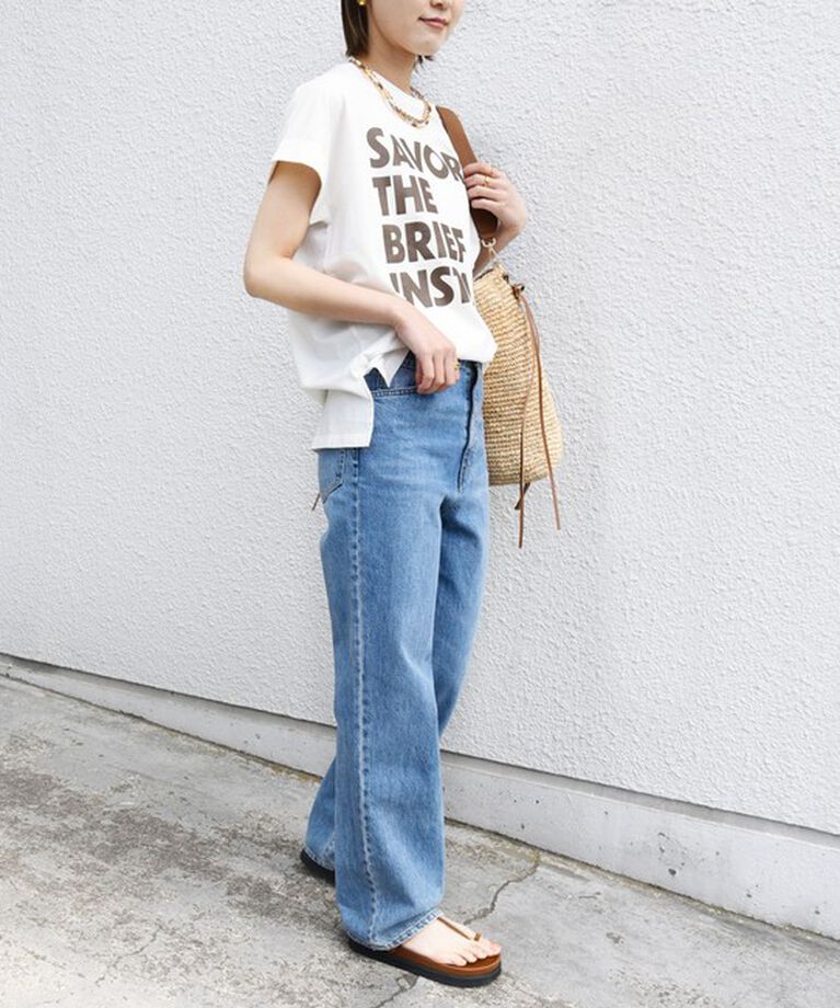 SHIPS for women「【WEB限定】〈手洗い可能〉バリエーション ロゴ 刺繍 プリントTEE」|Tシャツ・カットソー|