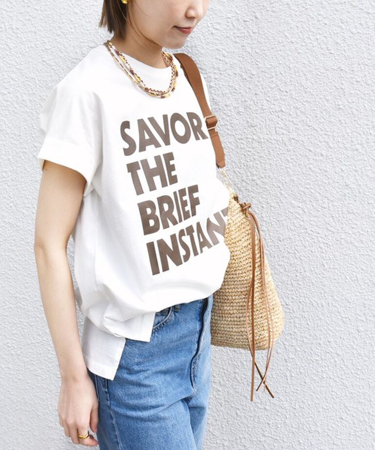 SHIPS for women「【WEB限定】〈手洗い可能〉バリエーション ロゴ 刺繍 プリントTEE」|Tシャツ・カットソー|
