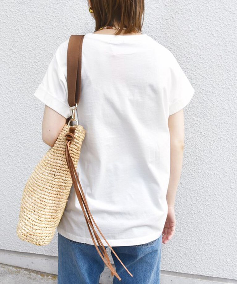 SHIPS for women「【WEB限定】〈手洗い可能〉バリエーション ロゴ 刺繍 プリントTEE」|Tシャツ・カットソー|
