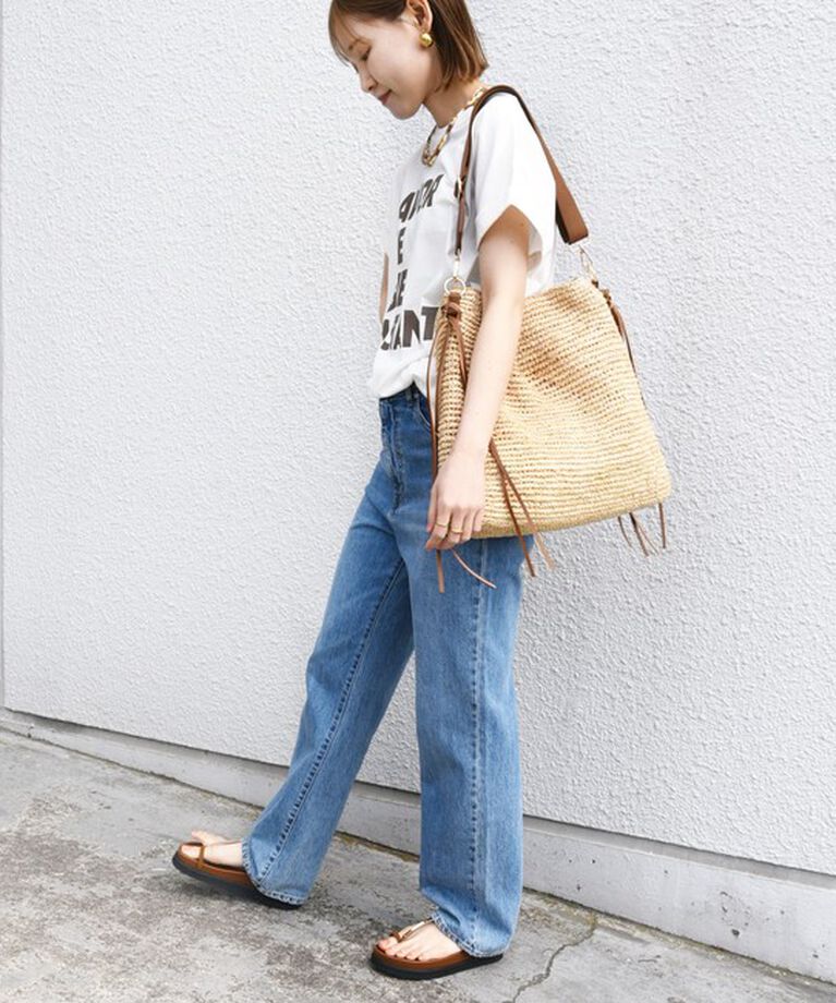 SHIPS for women「【WEB限定】〈手洗い可能〉バリエーション ロゴ 刺繍 プリントTEE」|Tシャツ・カットソー|