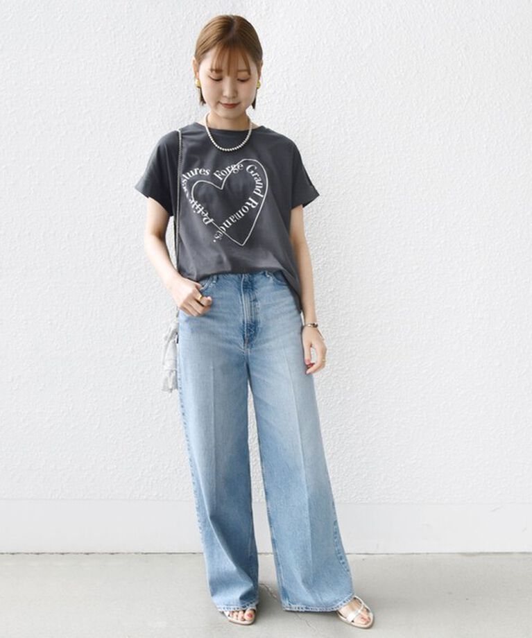 SHIPS for women「【WEB限定】〈手洗い可能〉バリエーション ロゴ 刺繍 プリントTEE」|Tシャツ・カットソー|