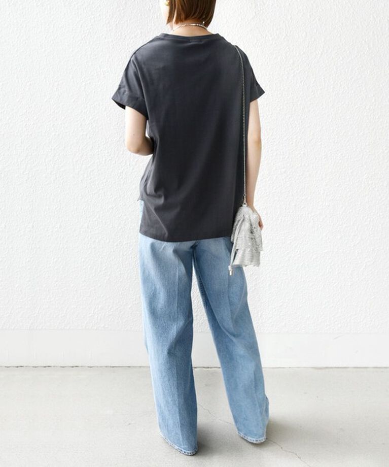SHIPS for women「【WEB限定】〈手洗い可能〉バリエーション ロゴ 刺繍 プリントTEE」|Tシャツ・カットソー|