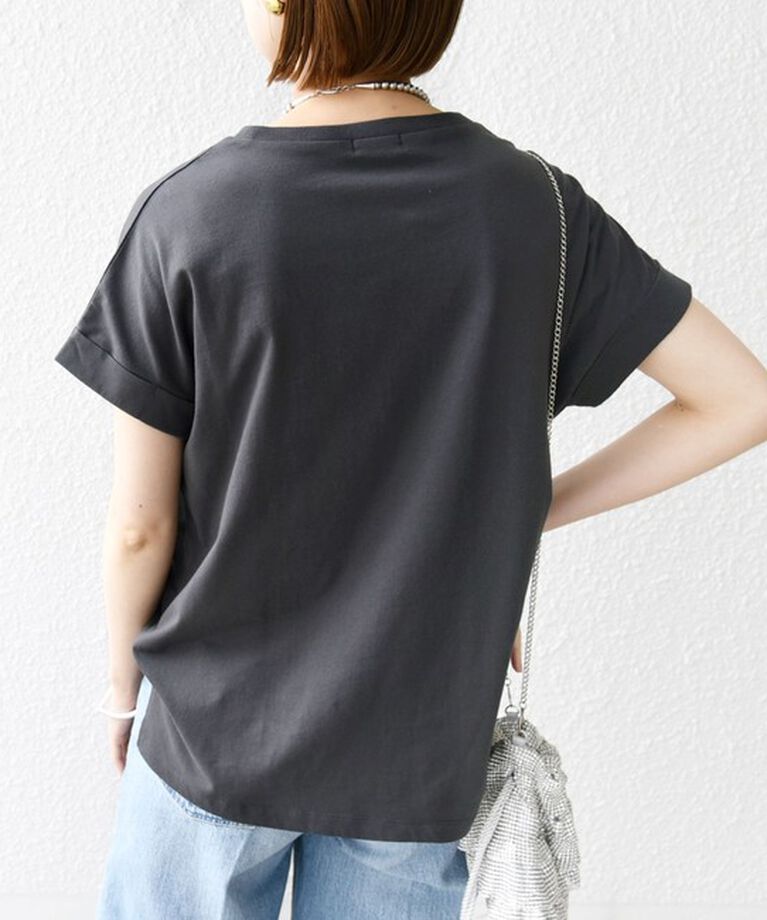 SHIPS for women「【WEB限定】〈手洗い可能〉バリエーション ロゴ 刺繍 プリントTEE」|Tシャツ・カットソー|