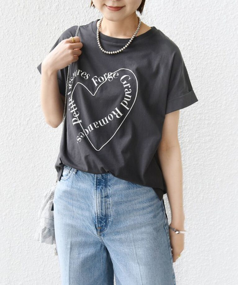 SHIPS for women「【WEB限定】〈手洗い可能〉バリエーション ロゴ 刺繍 プリントTEE」|Tシャツ・カットソー|
