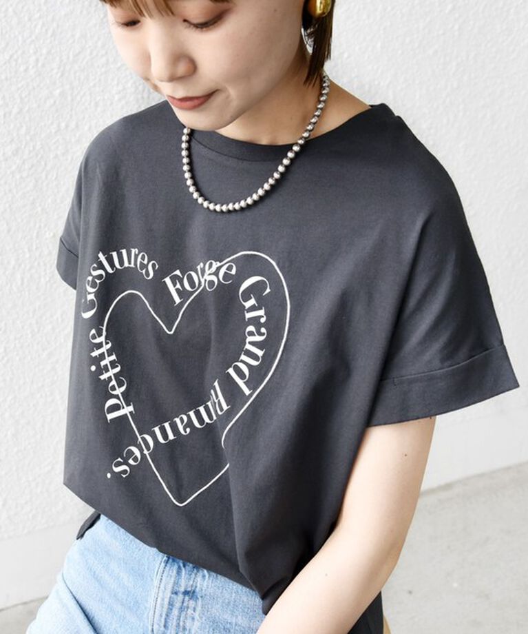 SHIPS for women「【WEB限定】〈手洗い可能〉バリエーション ロゴ 刺繍 プリントTEE」|Tシャツ・カットソー|