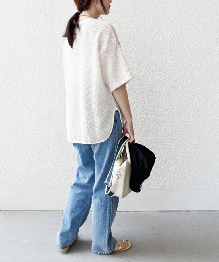 SHIPS for women「《一部追加予約》〈手洗い可能〉ランダム ブルーゼ ショート スリーブ プルオーバー」|Tシャツ・カットソー|