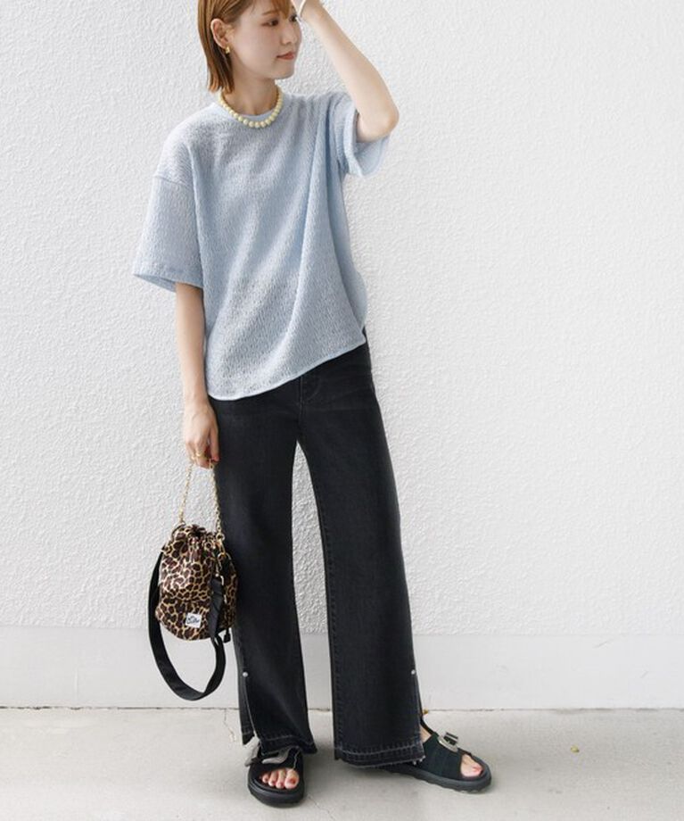 SHIPS for women「《一部追加予約》〈手洗い可能〉ランダム ブルーゼ ショート スリーブ プルオーバー」|Tシャツ・カットソー|