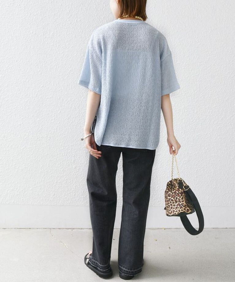 SHIPS for women「《一部追加予約》〈手洗い可能〉ランダム ブルーゼ ショート スリーブ プルオーバー」|Tシャツ・カットソー|