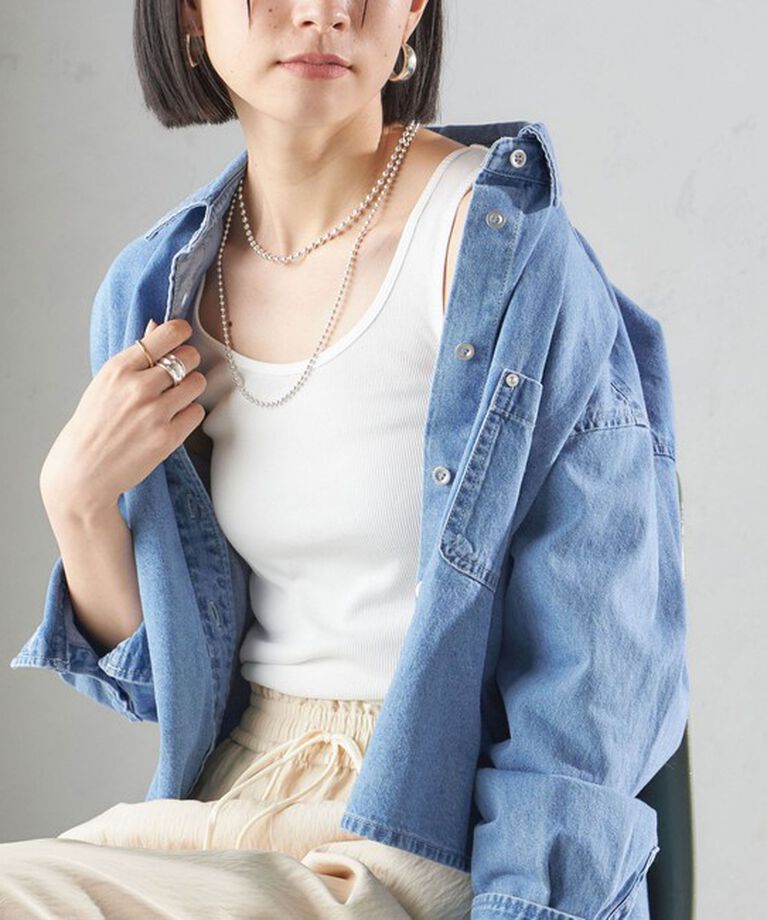 SHIPS for women「オーガニック コットン 2WAY リブ タンクトップ」|タンクトップ|オフホワイト