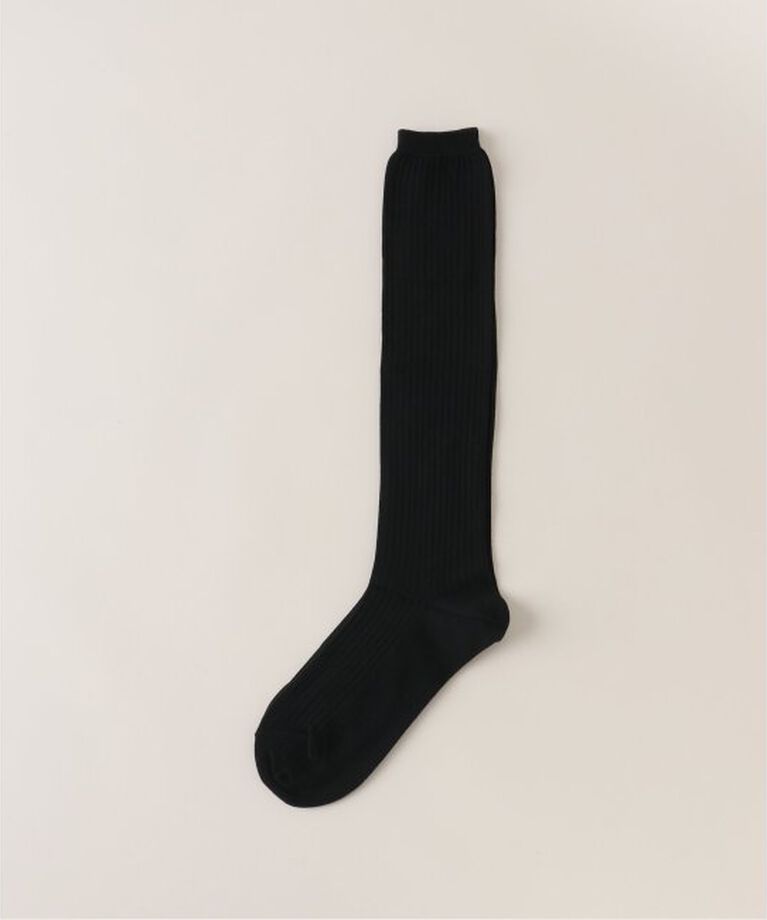 IENA「【MOON TREE PLANET/ムーンツリープラネット】Rib High Sox ソックス」|ソックス|ブラック