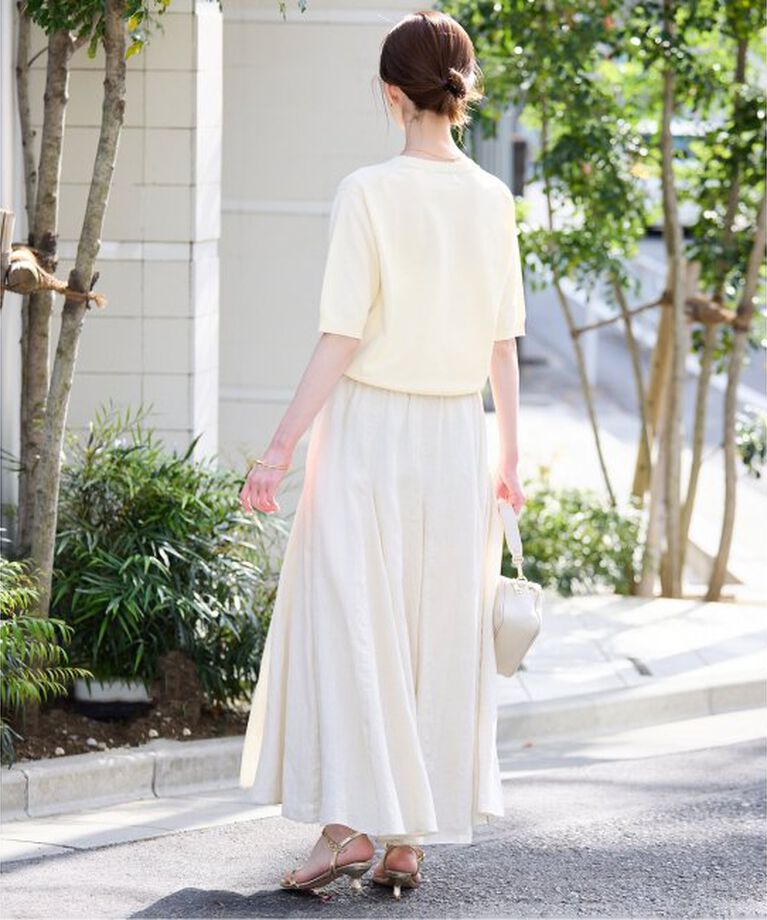 SLOBE IENA「《接触冷感/UV機能》FROSTYCOTTONハーフスリーブプルオーバー」|ニット・セーター|