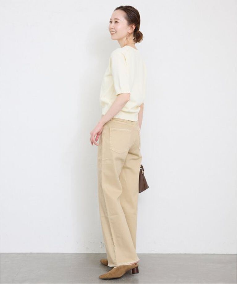 SLOBE IENA「《接触冷感/UV機能》FROSTYCOTTONハーフスリーブプルオーバー」|ニット・セーター|