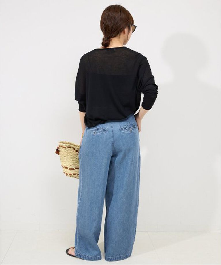 SLOBE IENA「《WEB限定/追加4予約》LEDENIM TUCK TROUSER」|デニム|