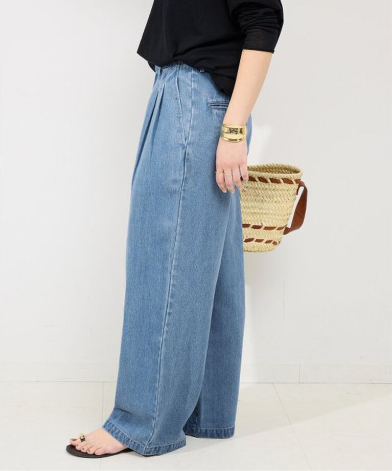 SLOBE IENA「《WEB限定/追加4予約》LEDENIM TUCK TROUSER」|デニム|
